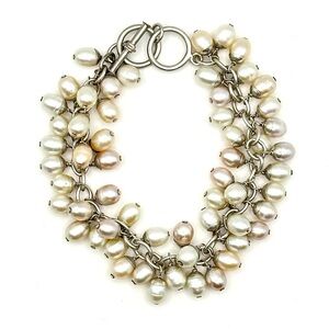 Silpada Retired Vintage B1072 925 Sterling Silver & Freshwater Pearl Bracelet